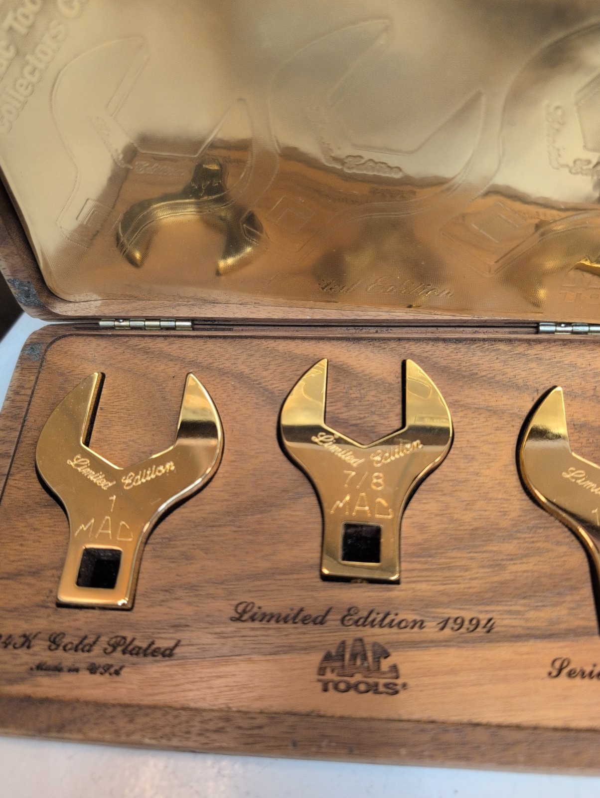 MAC Tools 1994 Limited Edition 24K Gold Plated – 3 Crowfoot Set & 3 Combo Wrench