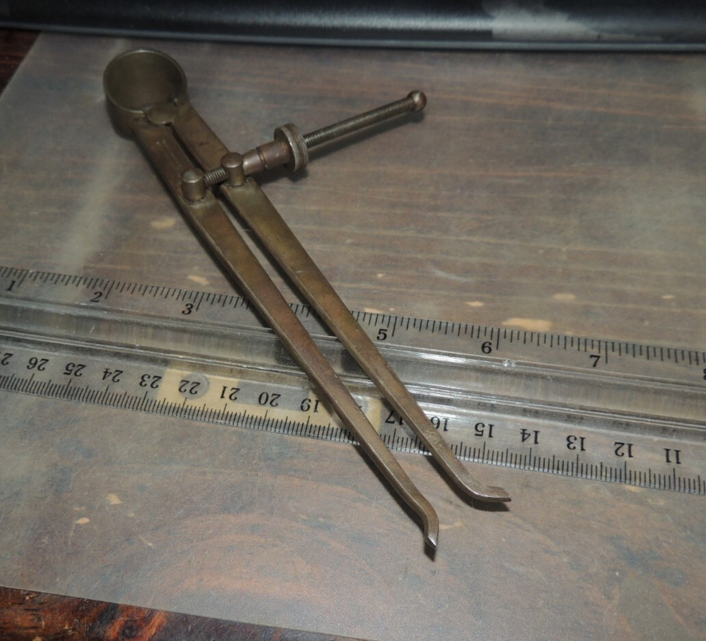 7″ Vintage MILLERS FALLS CO. Inside Caliper, 6” LEGS, Greenfield, MASS USA