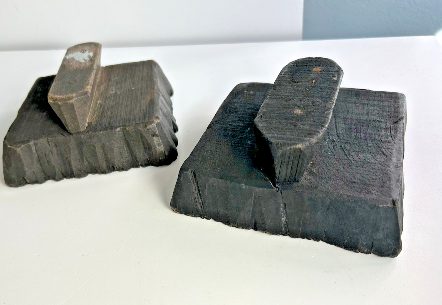 Vintage/Antique Hand-Carved Wooden Textile Printing Blocks Stamps Floral designs