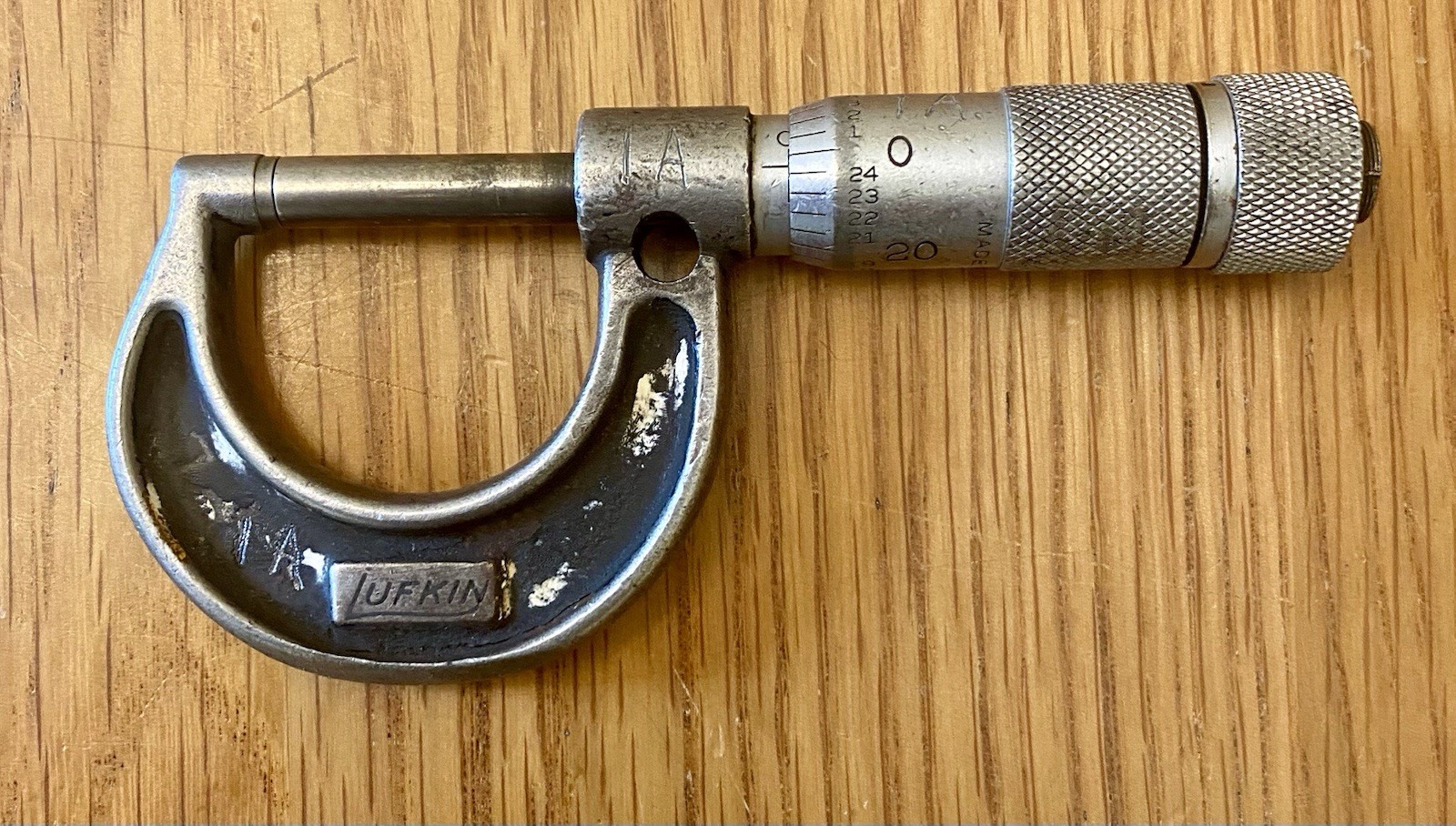 Vintage Lot (4) Lufkin Micrometers Various Sizes ~ J&L Steel 14” Mill Aliquippa