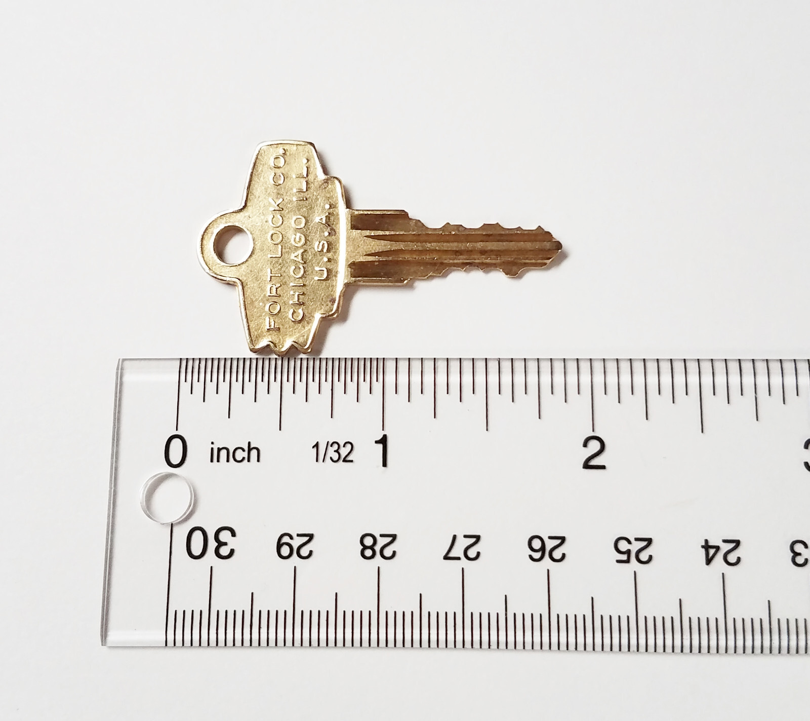 FORT Lock Co KEY 1633 Vtg Vending Coin Op Arcade Equipment Lock Cut on Blank 750