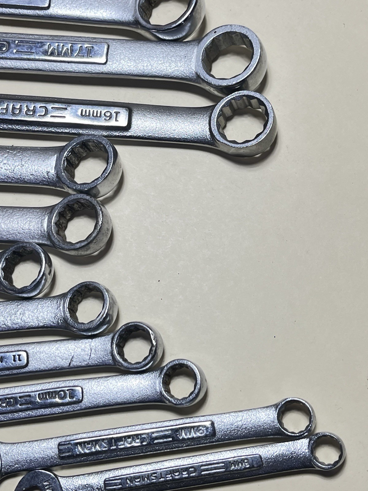 14 Pce. Craftsman Metric Combination Wrench Set 8-21mm Used VV SERIES