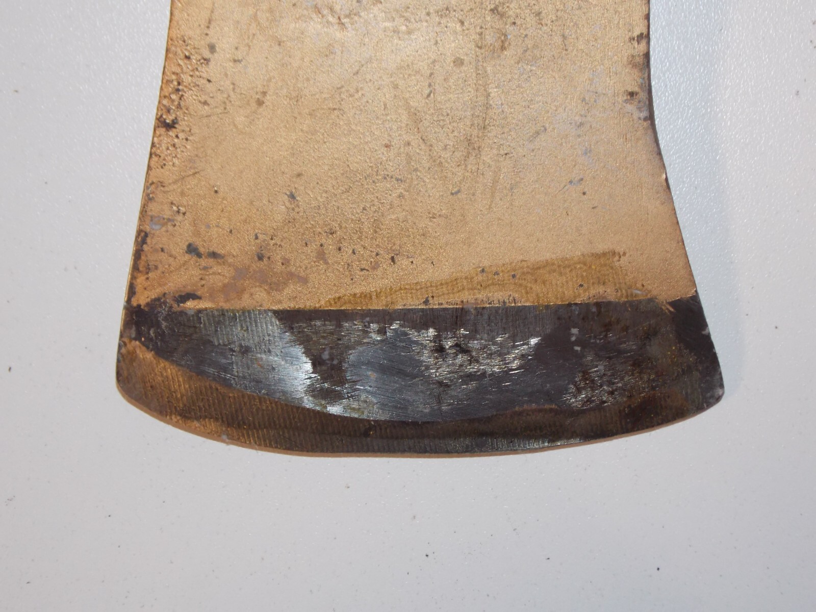 Vtg Unbranded 3.75″ Single Bit Steel Axe Head Painted Gold 2lbs 9.4oz