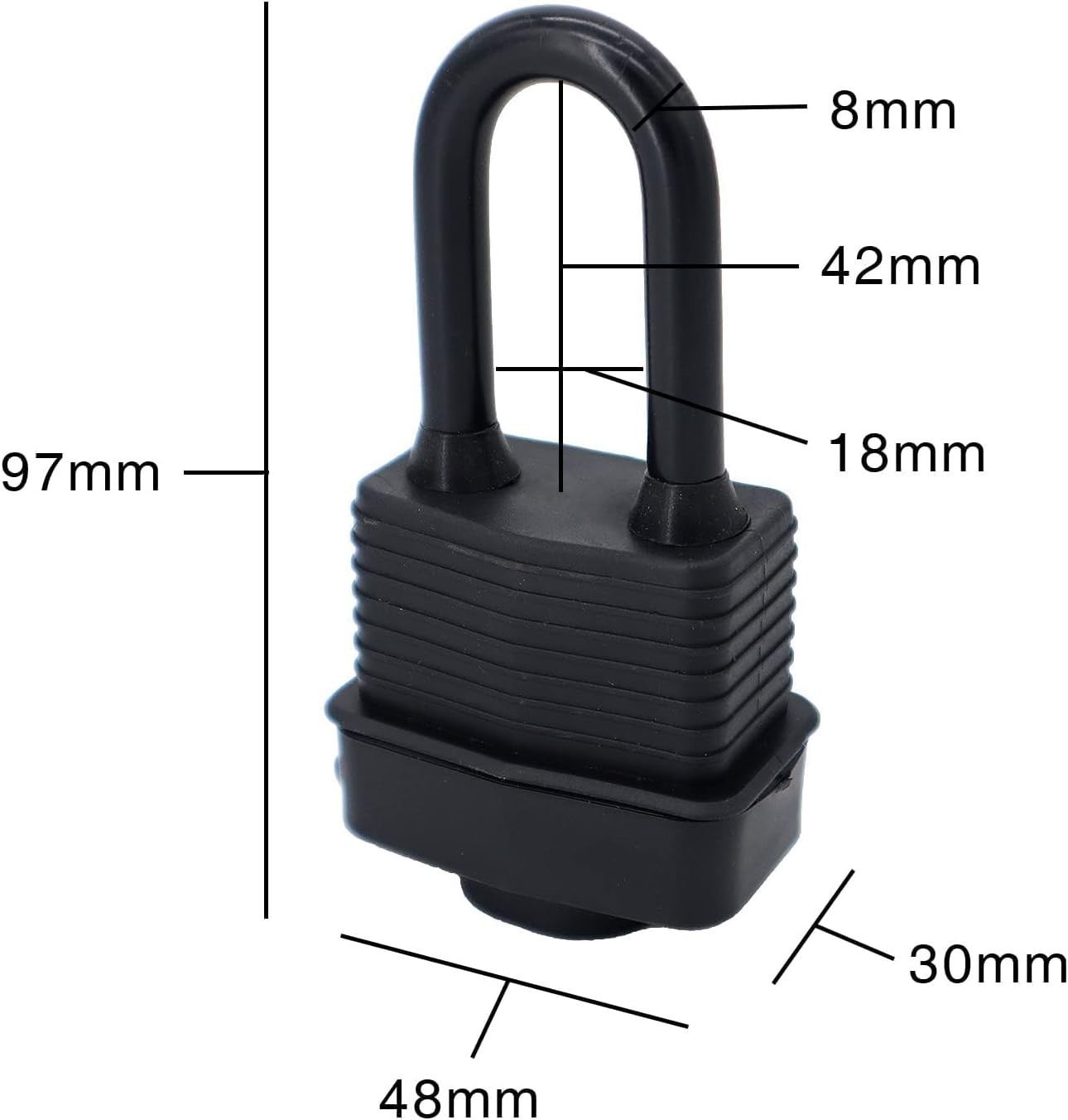 Heavy Duty Outdoor Laminated Steel Locks, Pack of 8