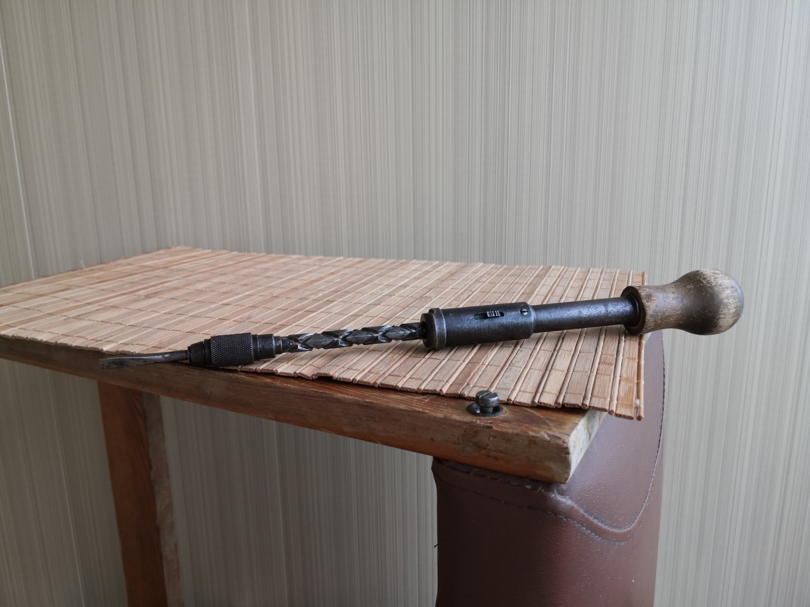 Vintage Soviet screwdriver with a spiral ratchet mechanism, made in USSR 40-50s.