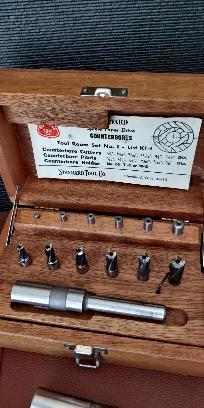 Standard Tool USA Counterbores 1/4″ thru 13/16″ Multiple sets arbors & extra