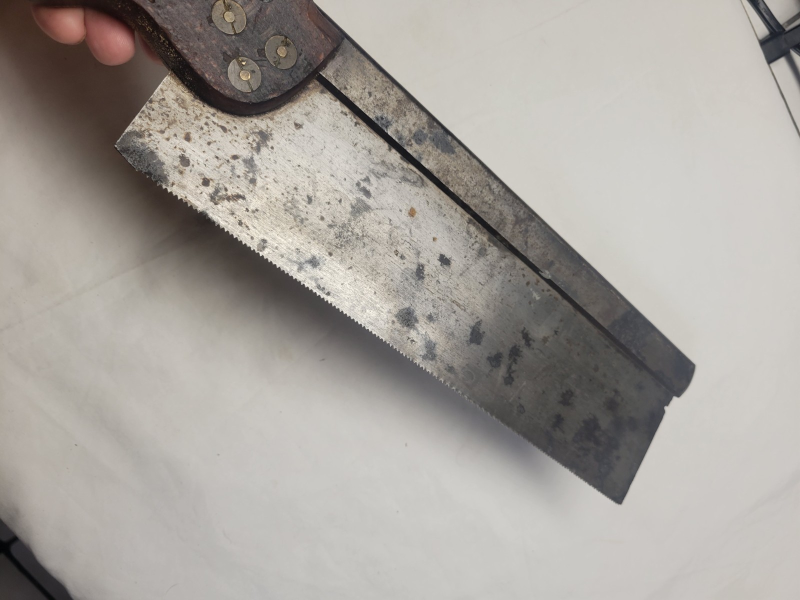 Antique Back Saw Warranted EXTRA Medallion PAT DEC 31 1867 Etched Blade HTF