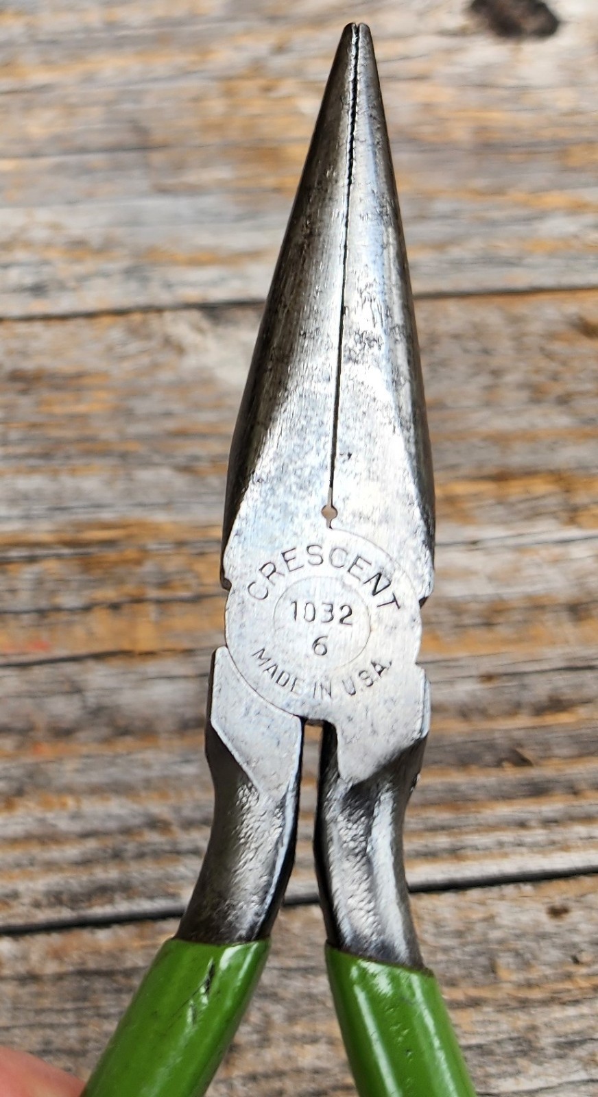 Vintage Crescent 1032 Needle Nose Pliers – Bell System w/ Green Grips USA