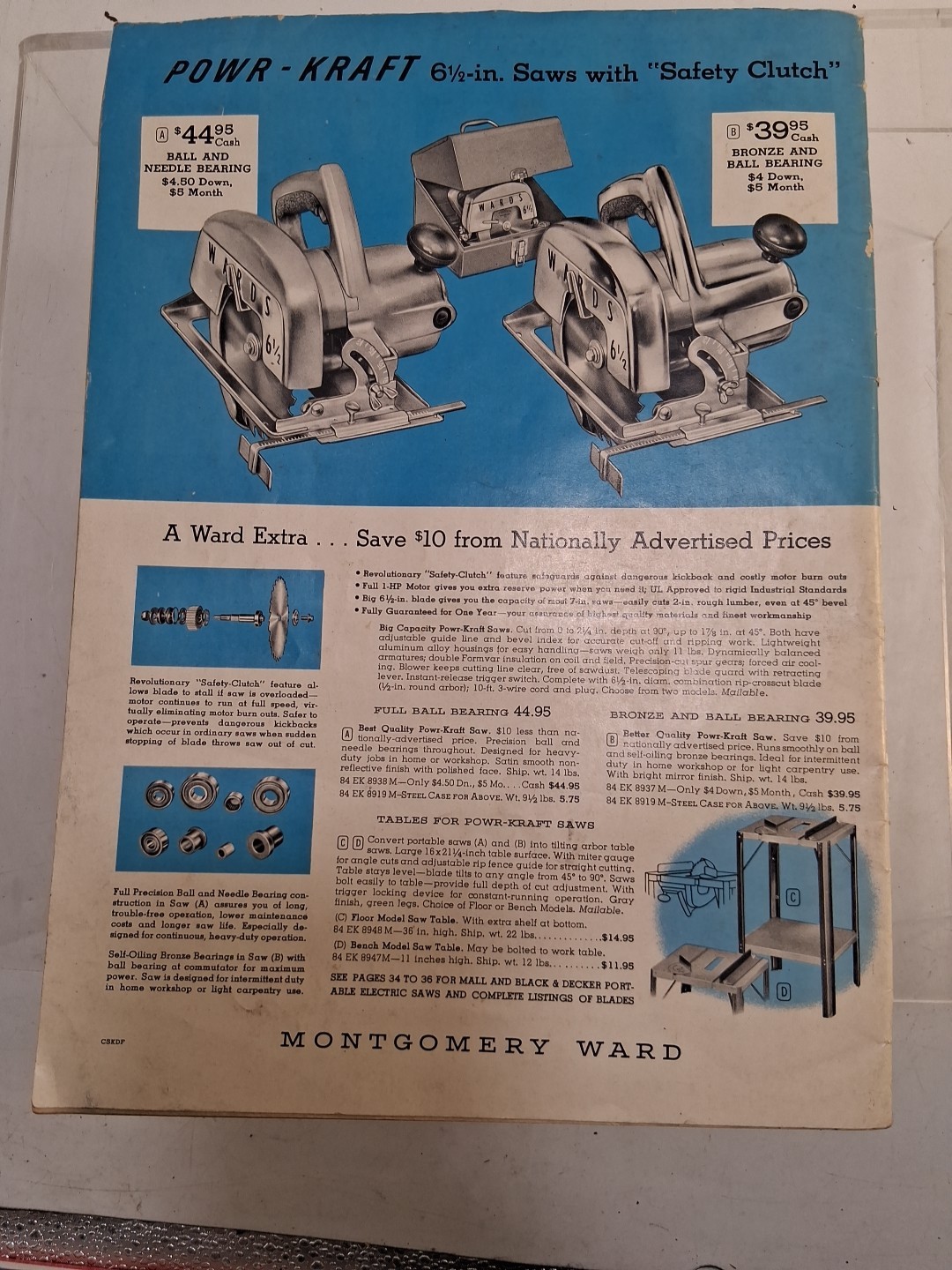 1954-55 Montgomery Ward Powr-Kraft Power Tool Catalogs & 1956-57 MONTGOMERY WARD