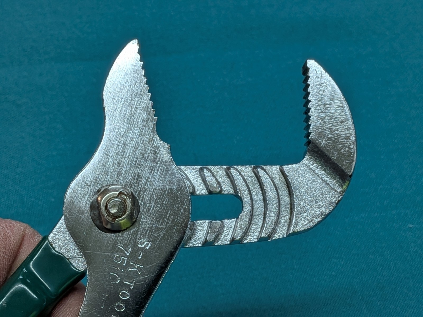 Vintage S-K Tools USA No. 7510 Tongue and Groove Pliers 5-Position Green Vinyl