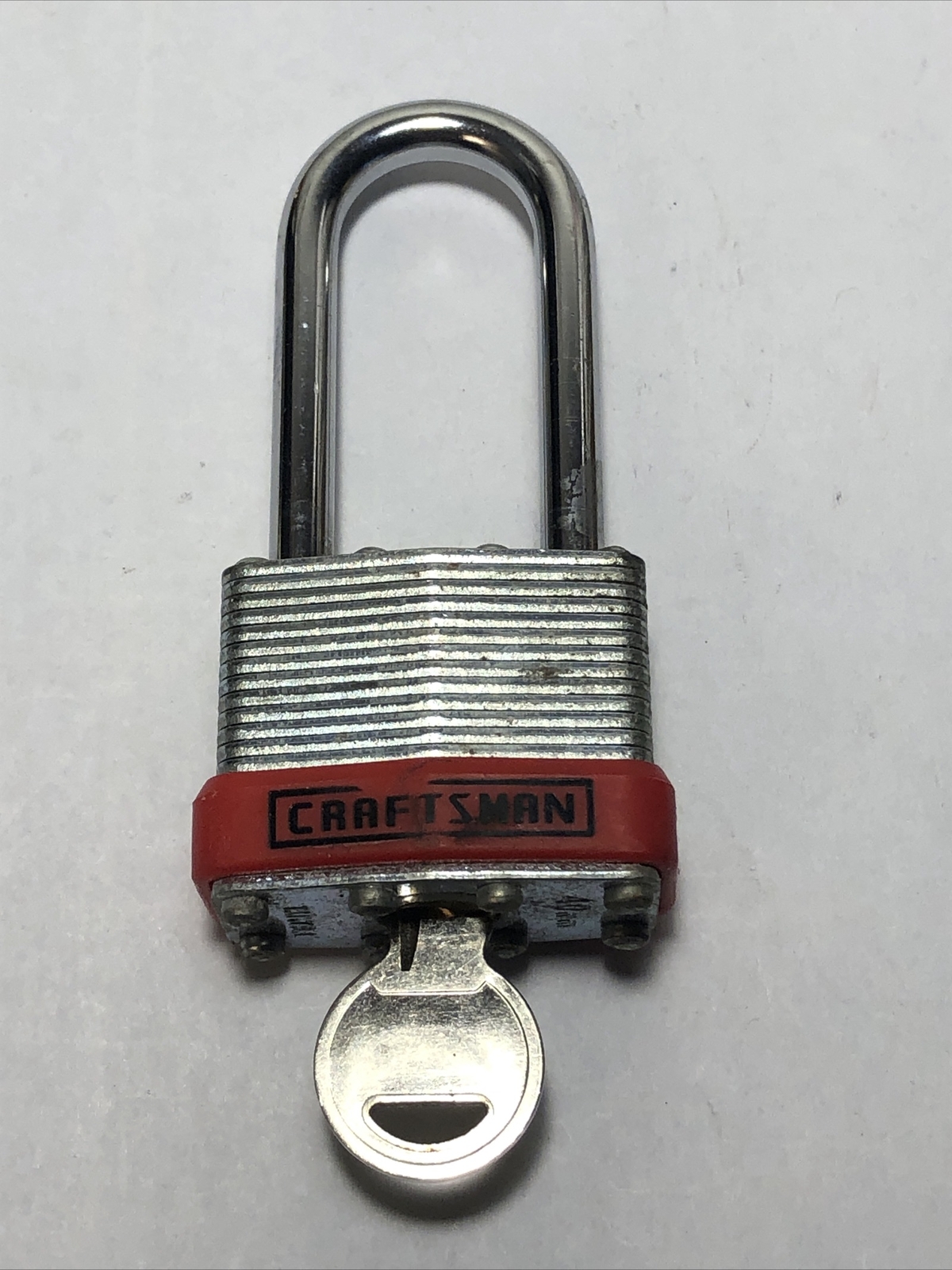 Vintage Long Shank Craftman 40mm Padlock & Key Taiwan