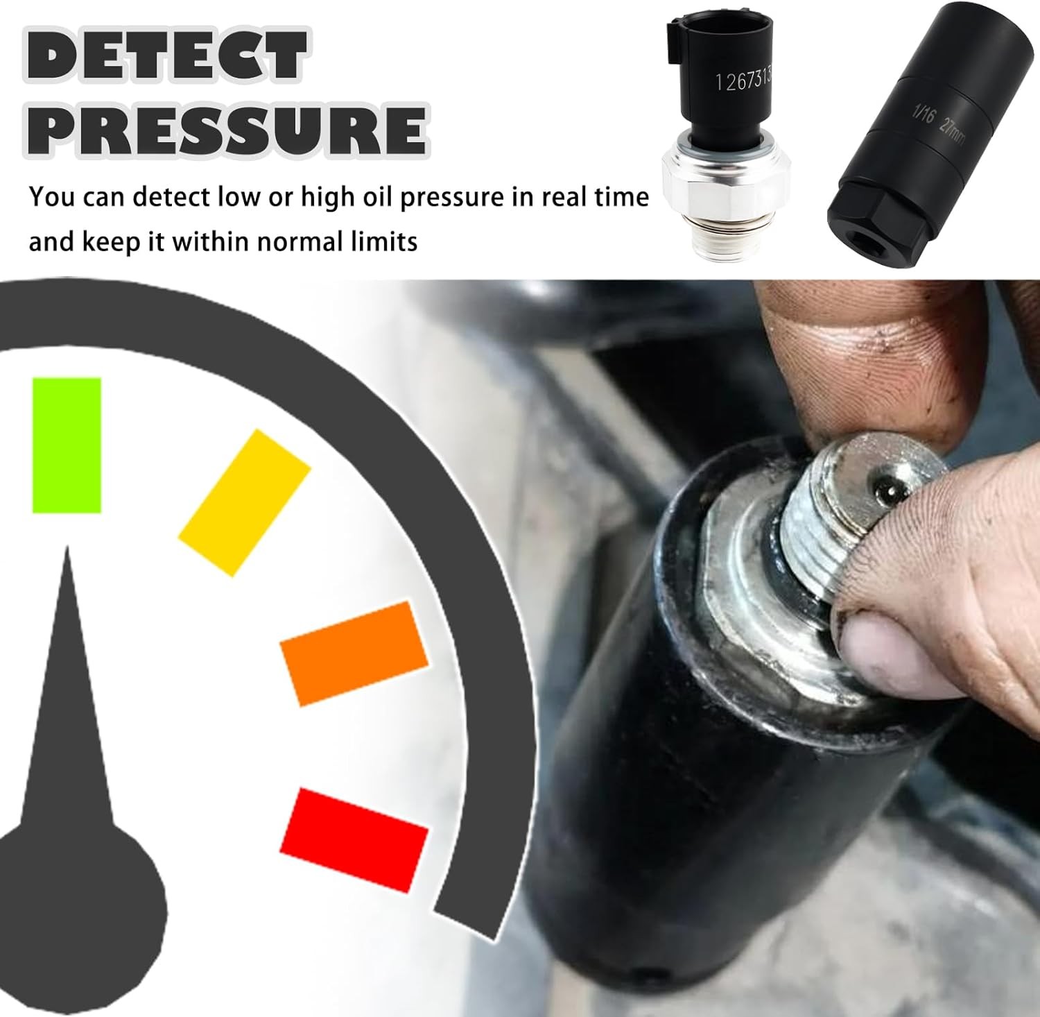 Car Oil Pressure Sensor Replace OEM 12673134,Oil Pressure Switch Socket & Oil Pr