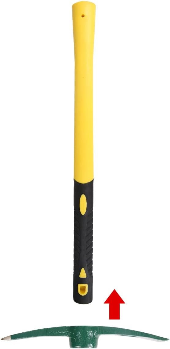 18 Inches Steel Forged Pickaxe, Sturdy Durable Mattock Hoe, Weeding Pick Axe wit