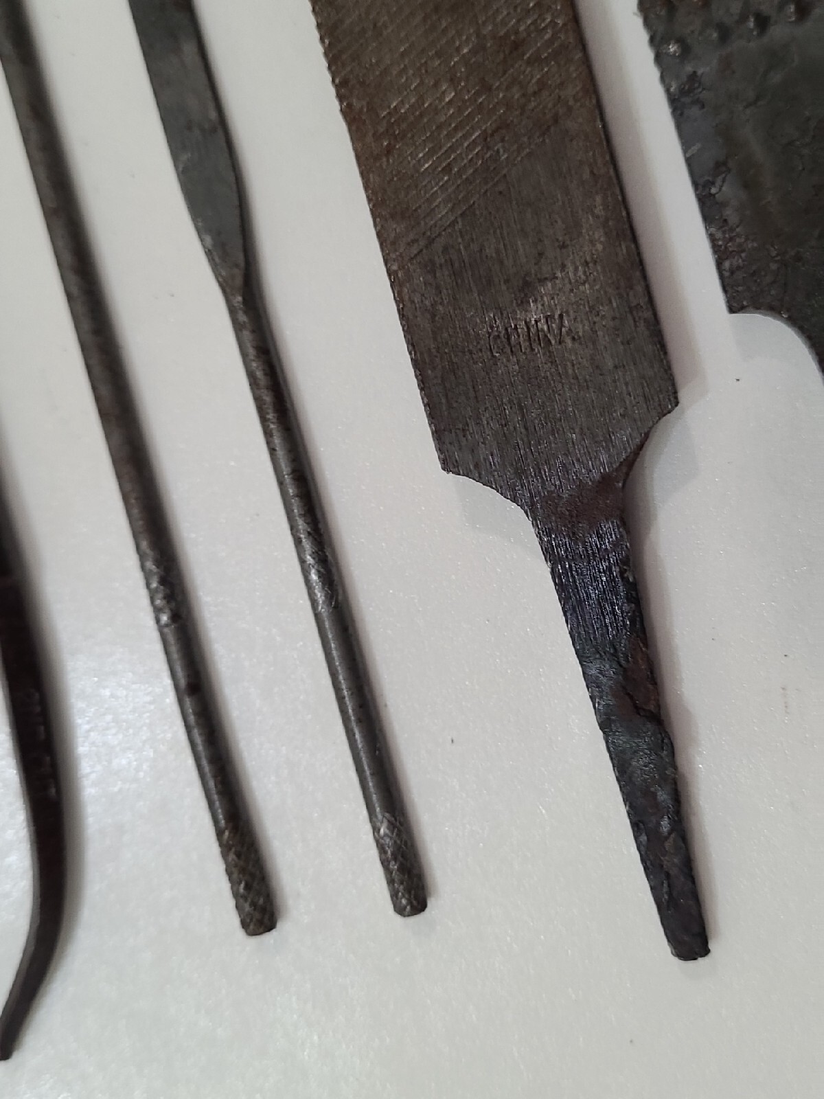File Mix Lot 9 Black Diamond Nicholson & More Old Rusty Hand Tool Vtg. USA