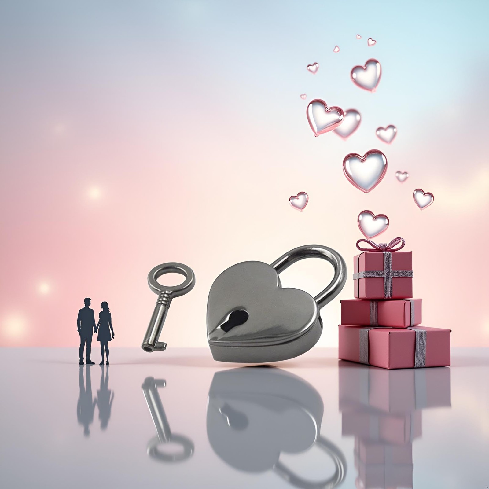 Silver Love Lock Heart Padlock, Personalized Heart Shaped Love Padlock Engrav…