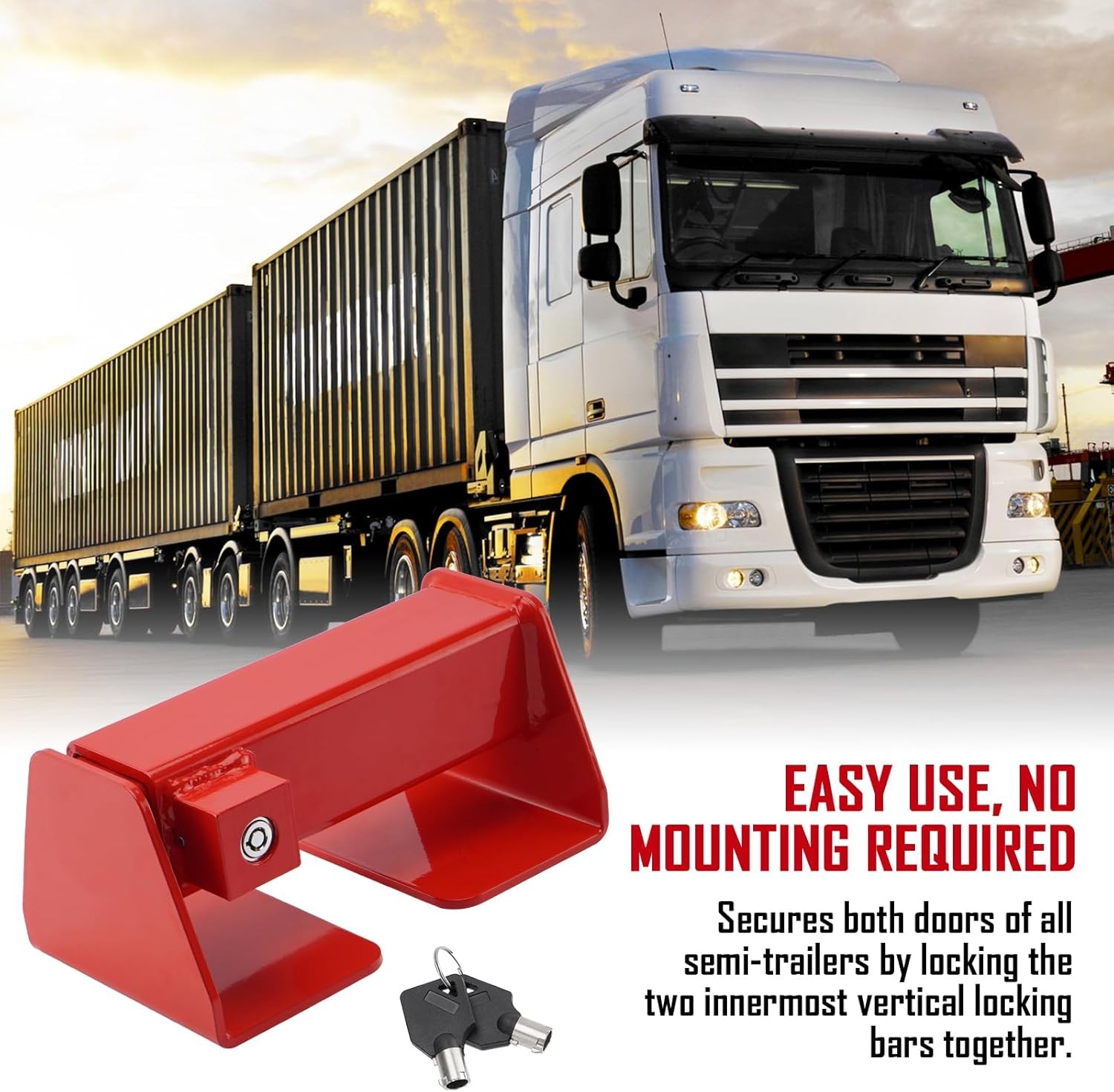 SPARKWHIZ Cargo Door Lock, Shipping Container Heavy Duty with 2 Red