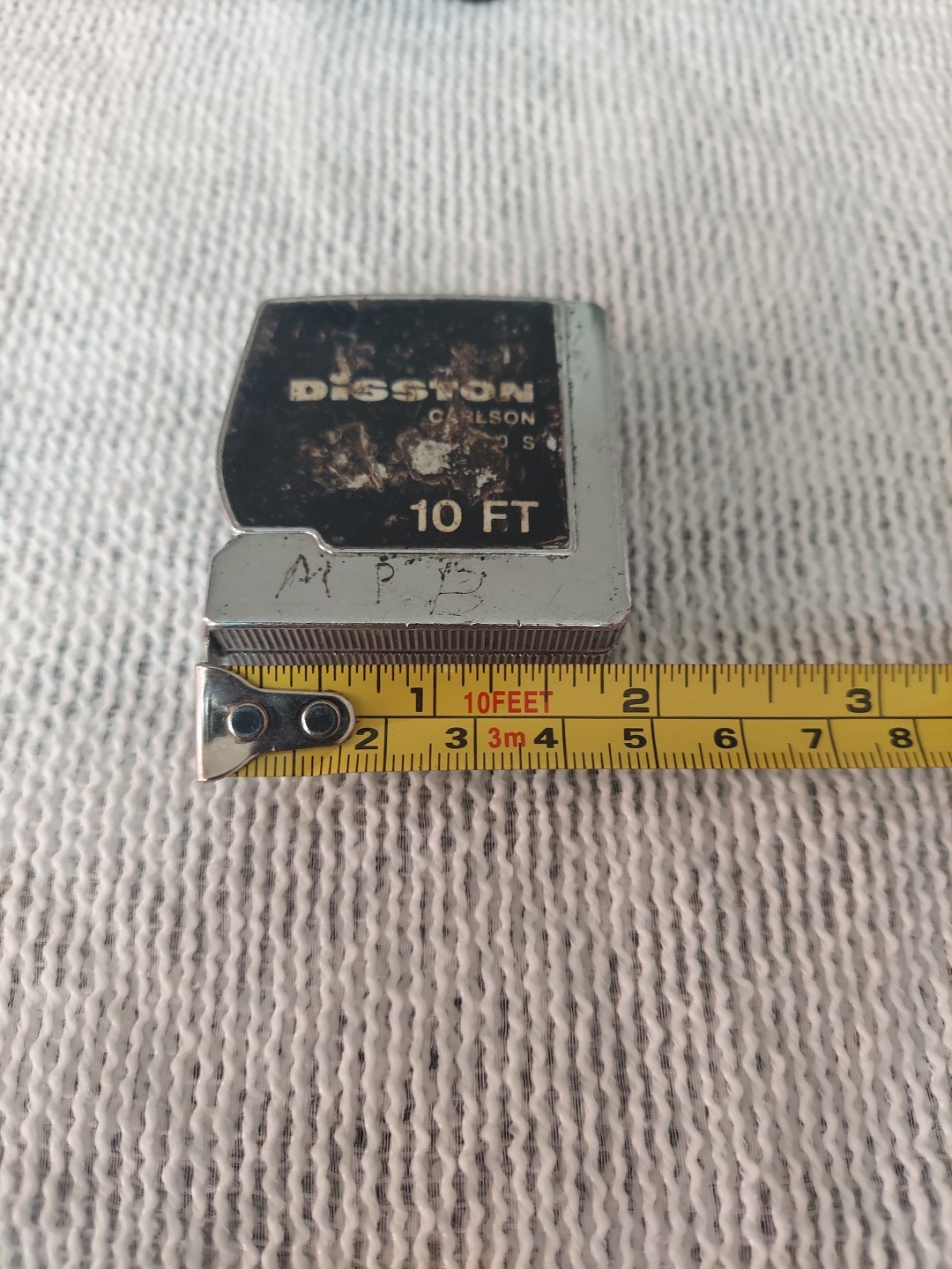 Vintage Disston Carlson 10 ft Tape Measure White Chief No. 3210 S