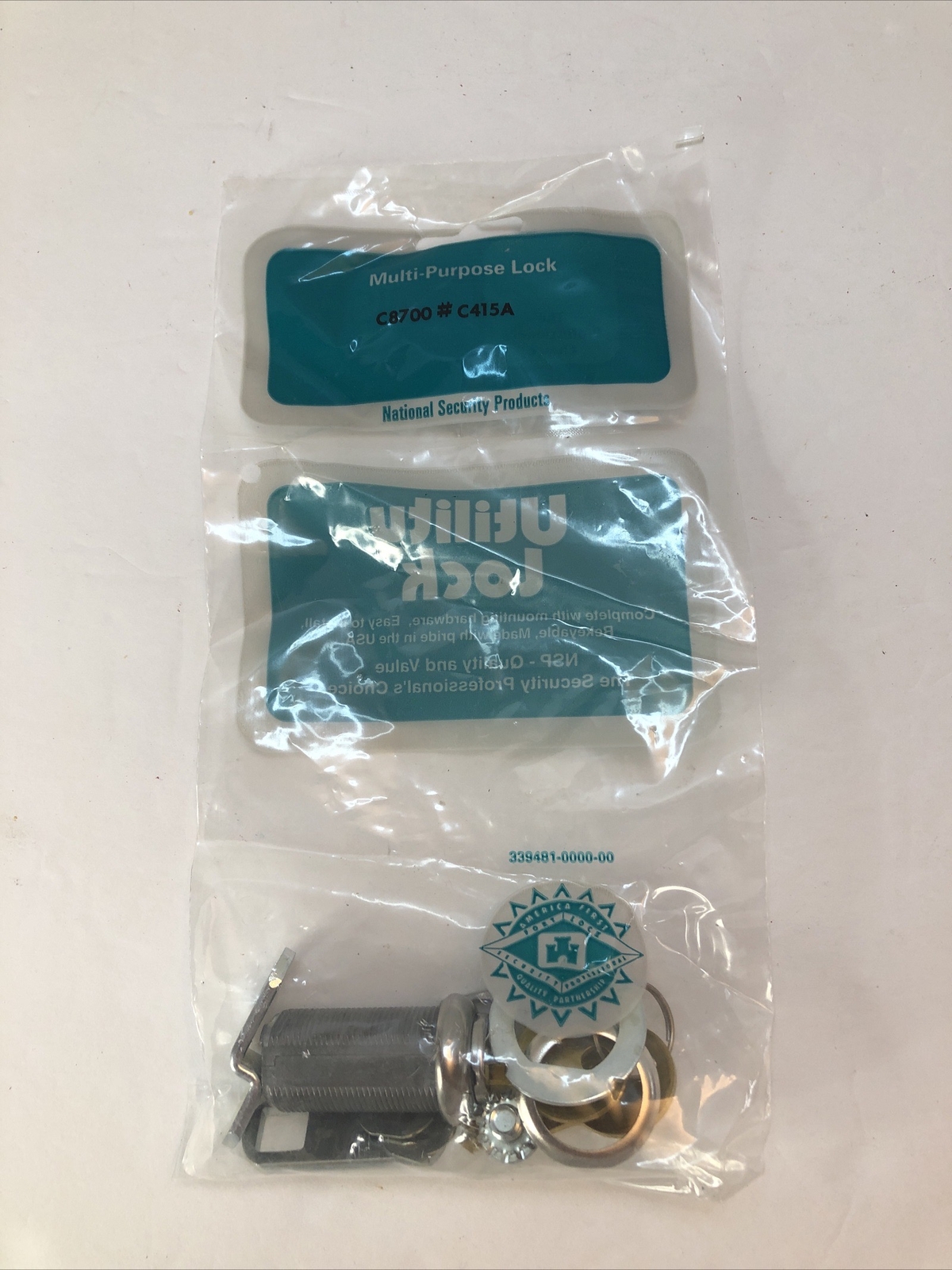 NEW C8700 #C415A CAM Multi Purpose UTILITY LOCK WITH 2 Keys & Hardware USA