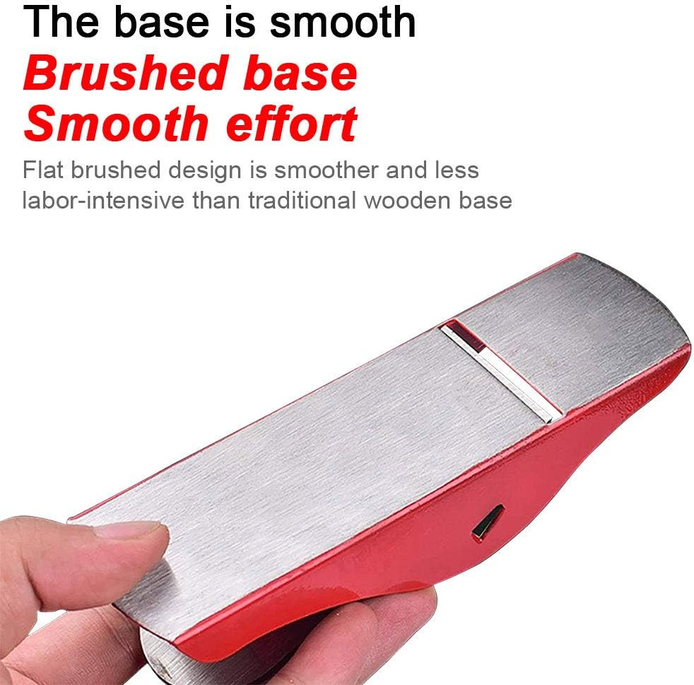 Mini Hand Planer 3-1/2 Inch Red Adjustable, Used for Wood Craft Processing, Carv