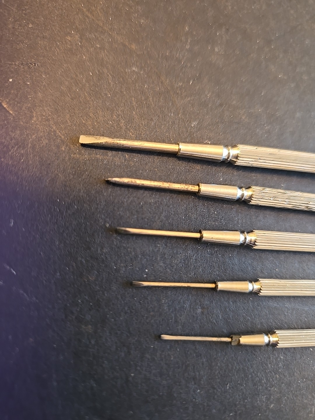 Vintage 5 Piece Jewelers/ Mini Micro Flat Blade Screwdriver Set