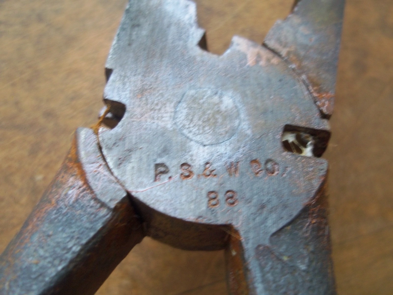 Old Vintage P.S. & W. Co 88 Triple Wire Cutter Button Pliers Fence Tool PEXTO