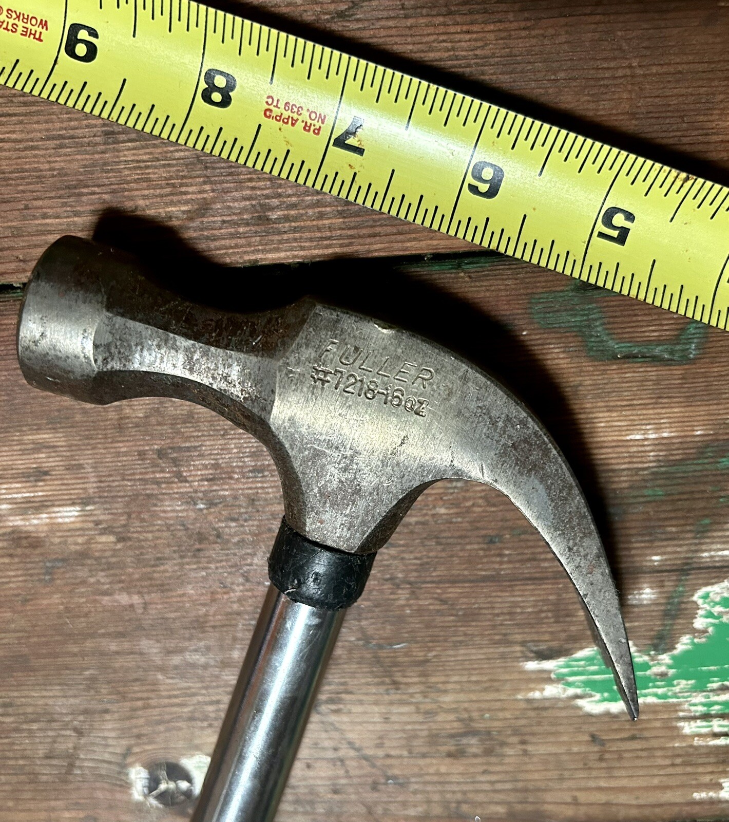 Vintage FULLER #7218-16oz Claw Hammer w/ Black Rubber Grip Japan