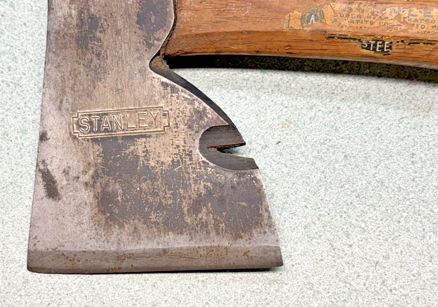 Vintage 1930’s Stanley No. 1 1/2 “100 Plus” Half Hatchet Axe Hammer labels RARE