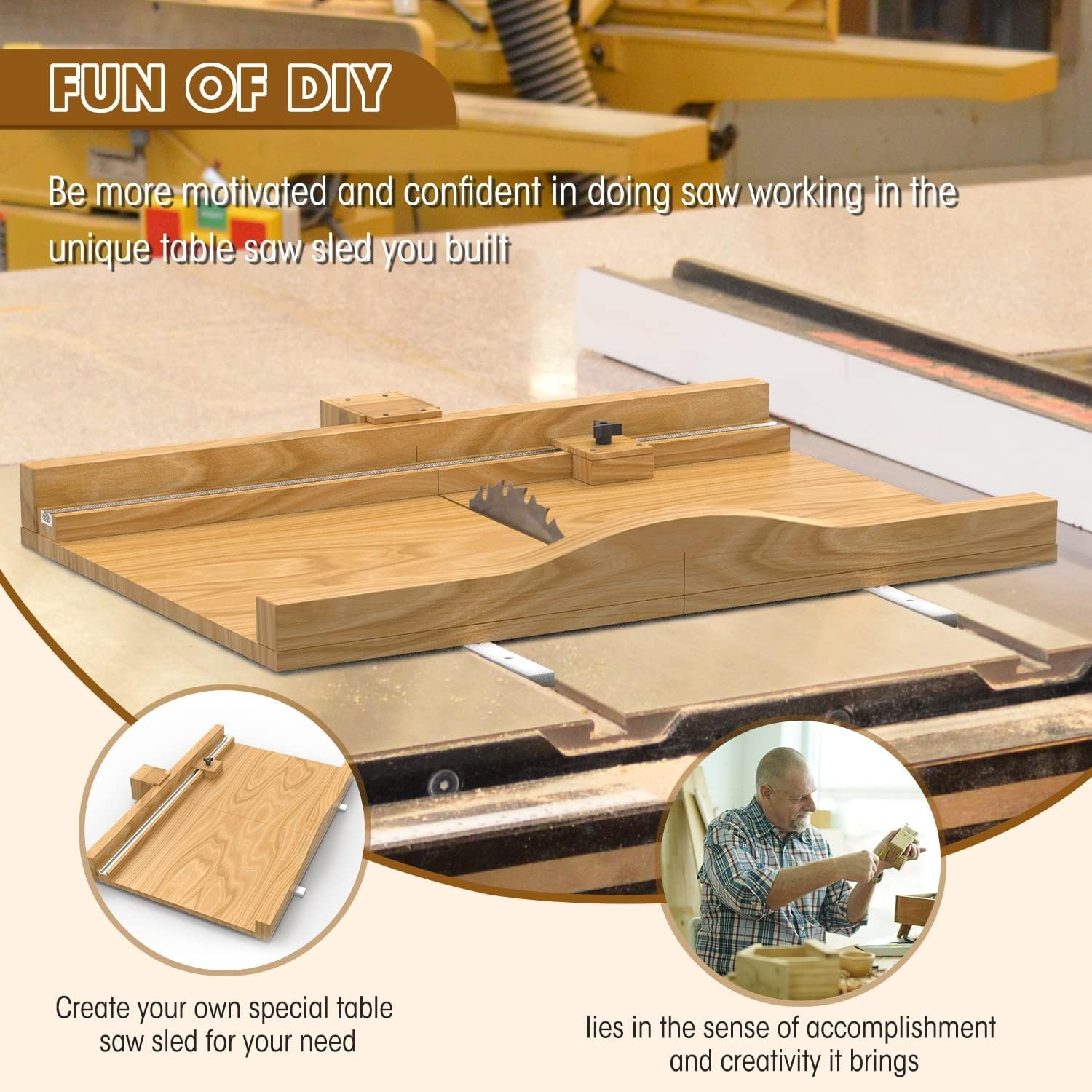 DIY Crosscut Table Saw Sled Kit with a Guide Booklet to Build Your Own Tablesaw
