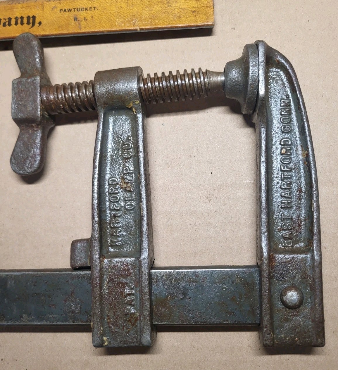 Early ANTIQUE BAR CLAMPS Set HEAVY DUTY TOOLS • HARTFORD 16″ ☆ USA