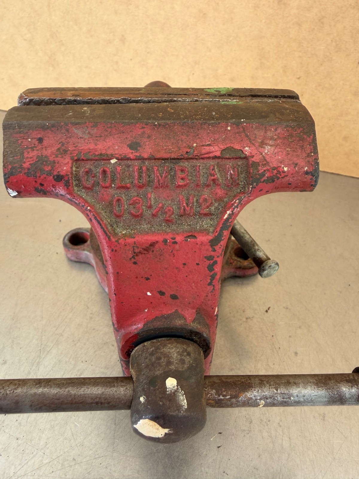 Vtg Columbian No. 03 1/2 M2 Swivel Anvil Bench Vise 3-1/2″ Jaws Made in U.S.A.