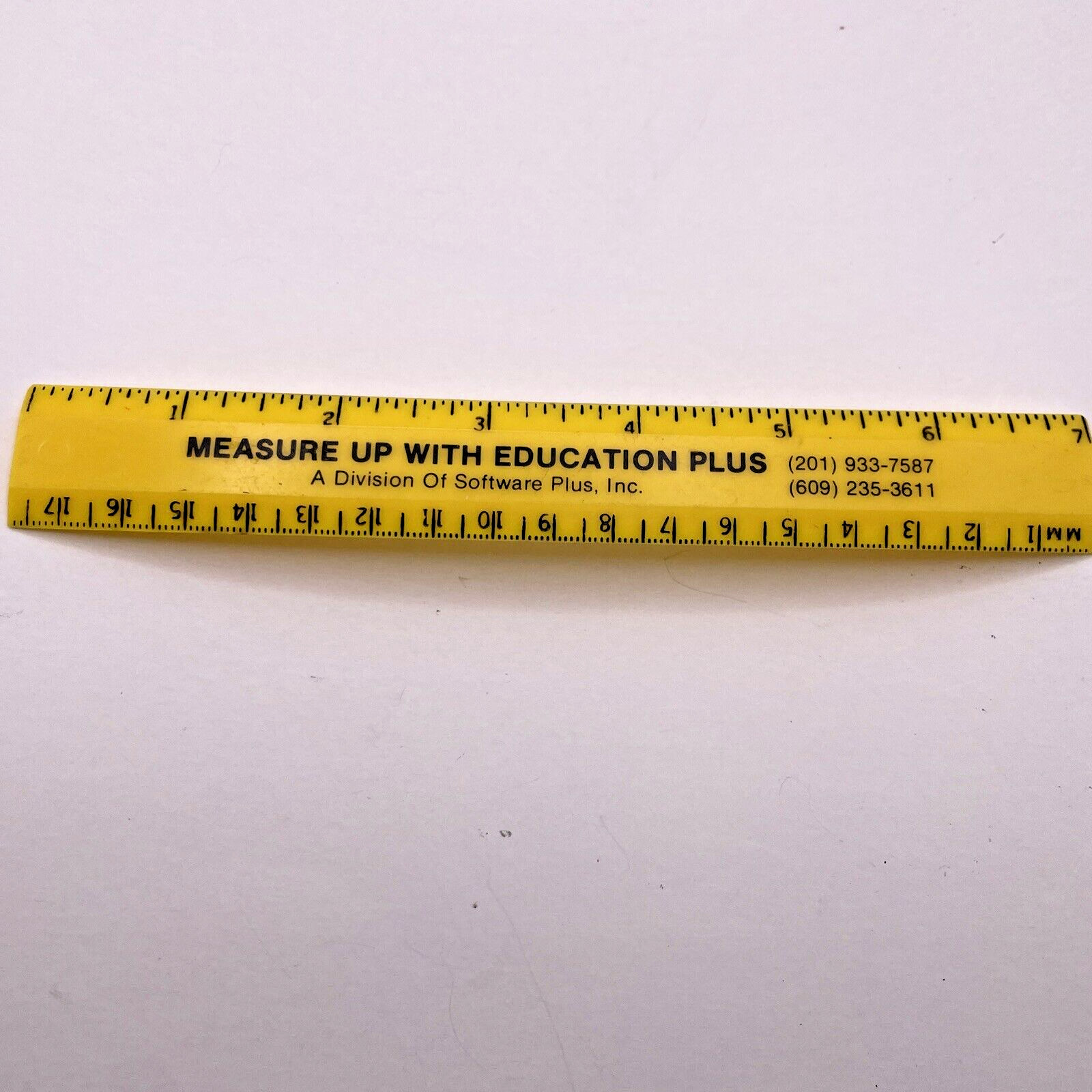 Vintage Plastic Ruler Picture Box Sized!! 6″ Measure Up with Education Plus
