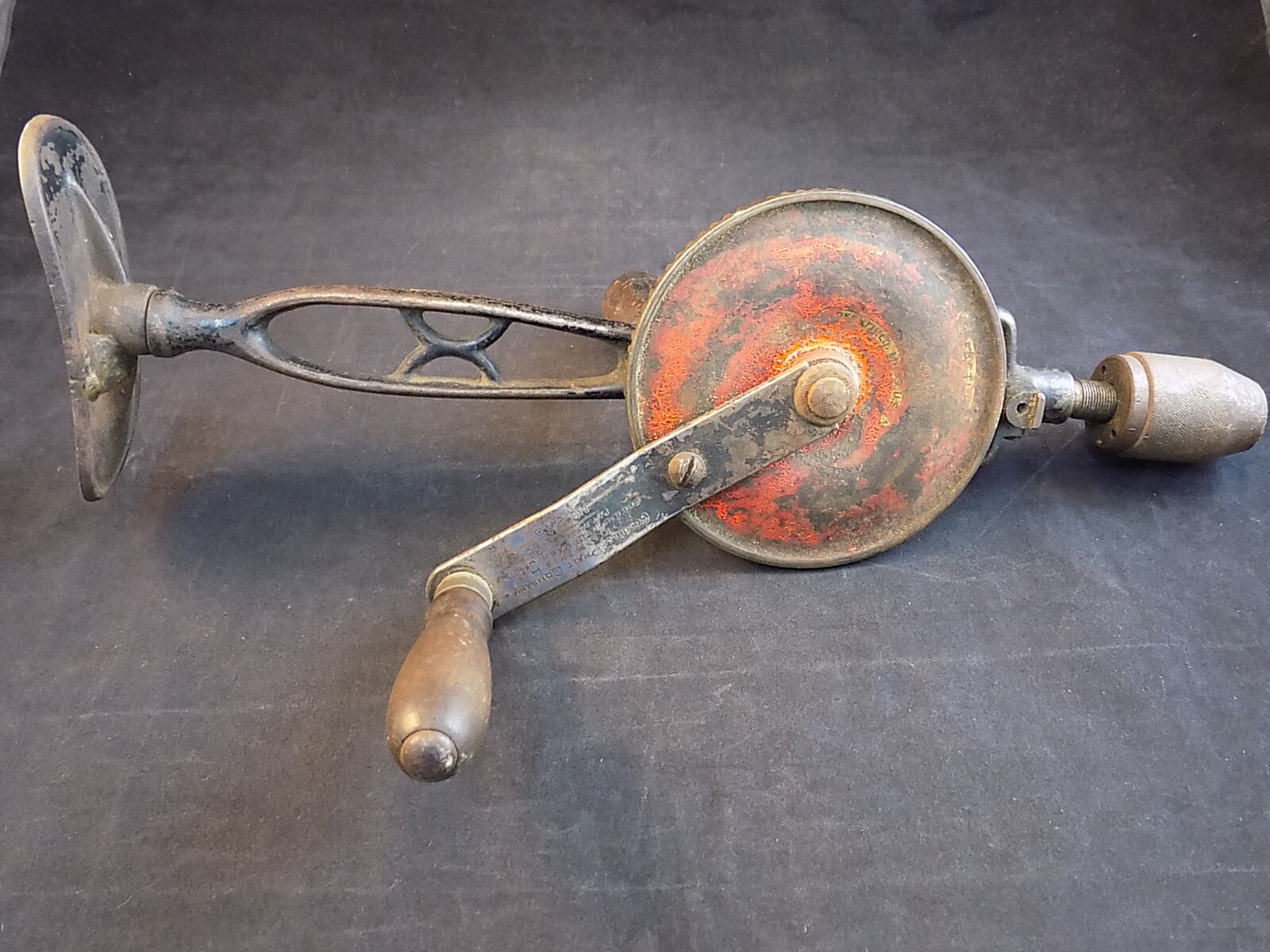 Vintage GOODELL PRATT DRILL No. 245 SHOULDER Chest Knee 2 Speed Antique Drill