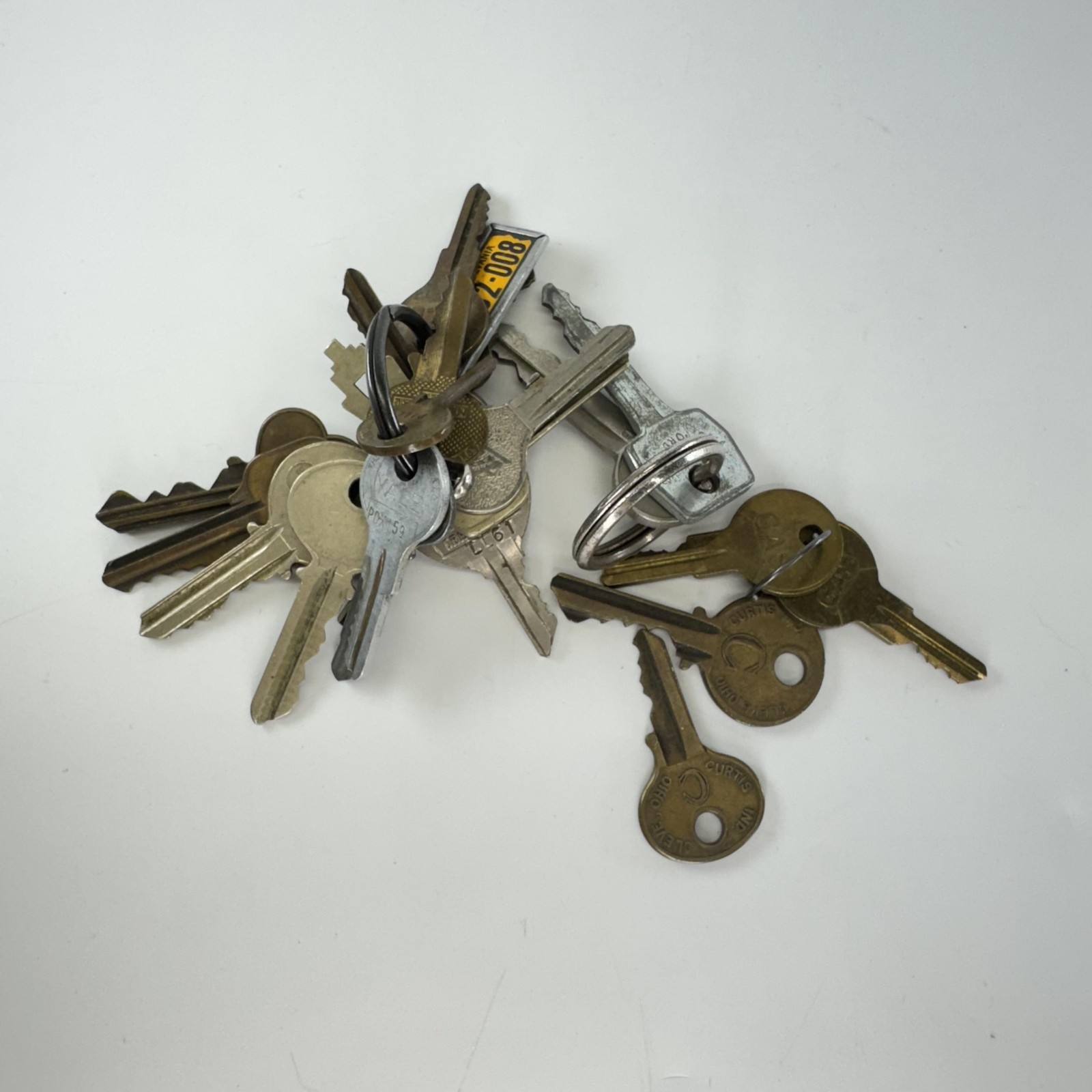 Vintage Key Lot Mixed Metal Brass Steel Yale Curtis GAS Schlage Locksmith Decor