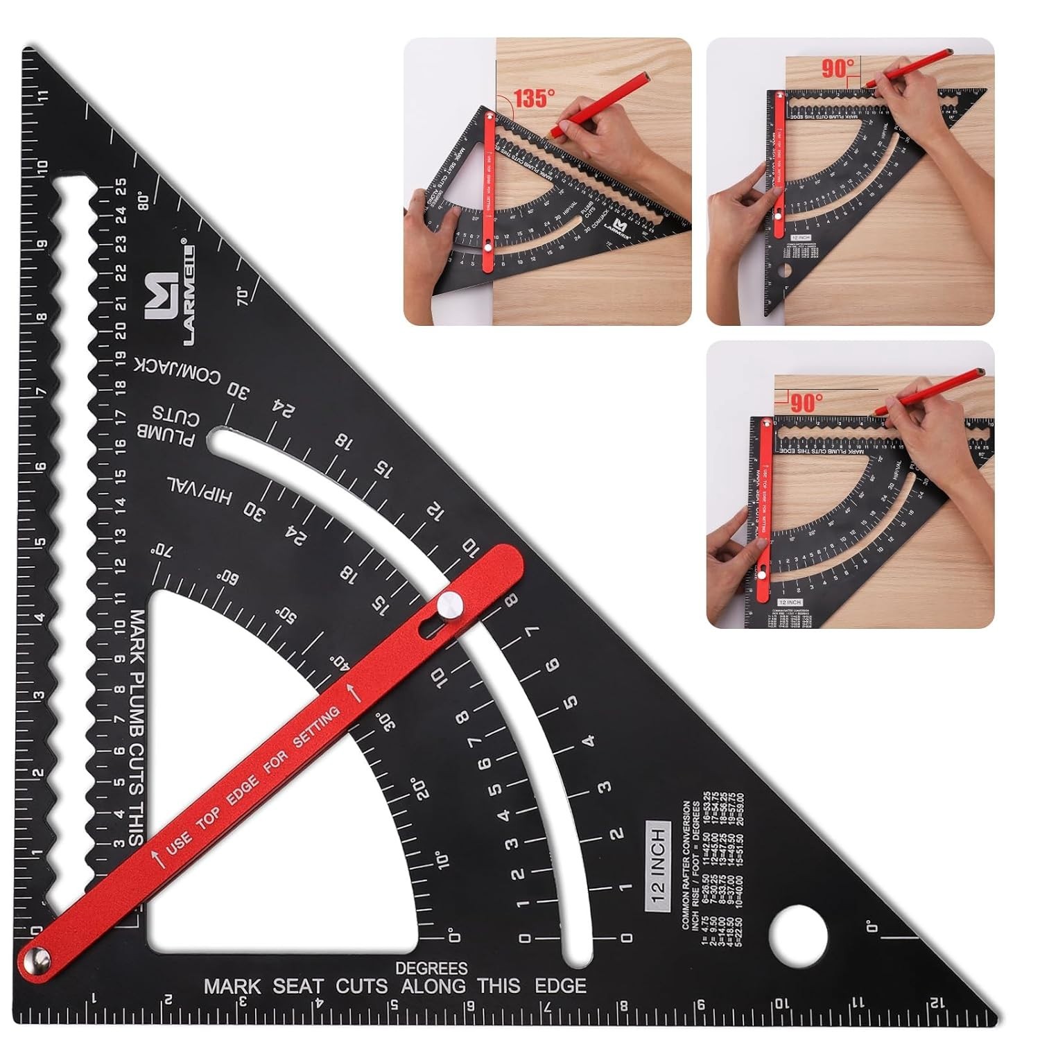 12-Inch Multi-functional Carpenter Square – Perfect for DIY and Professional Use