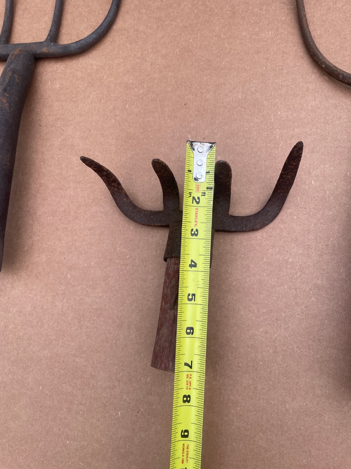 Lot of (5) Vintage Antique PITCHFORK RAKE HEADS Forks Primitive Barn Tools