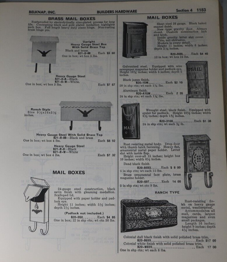 Belknap Hardware Blue Grass Catalog Dept 4 Builders Hardware No. 374, 1974