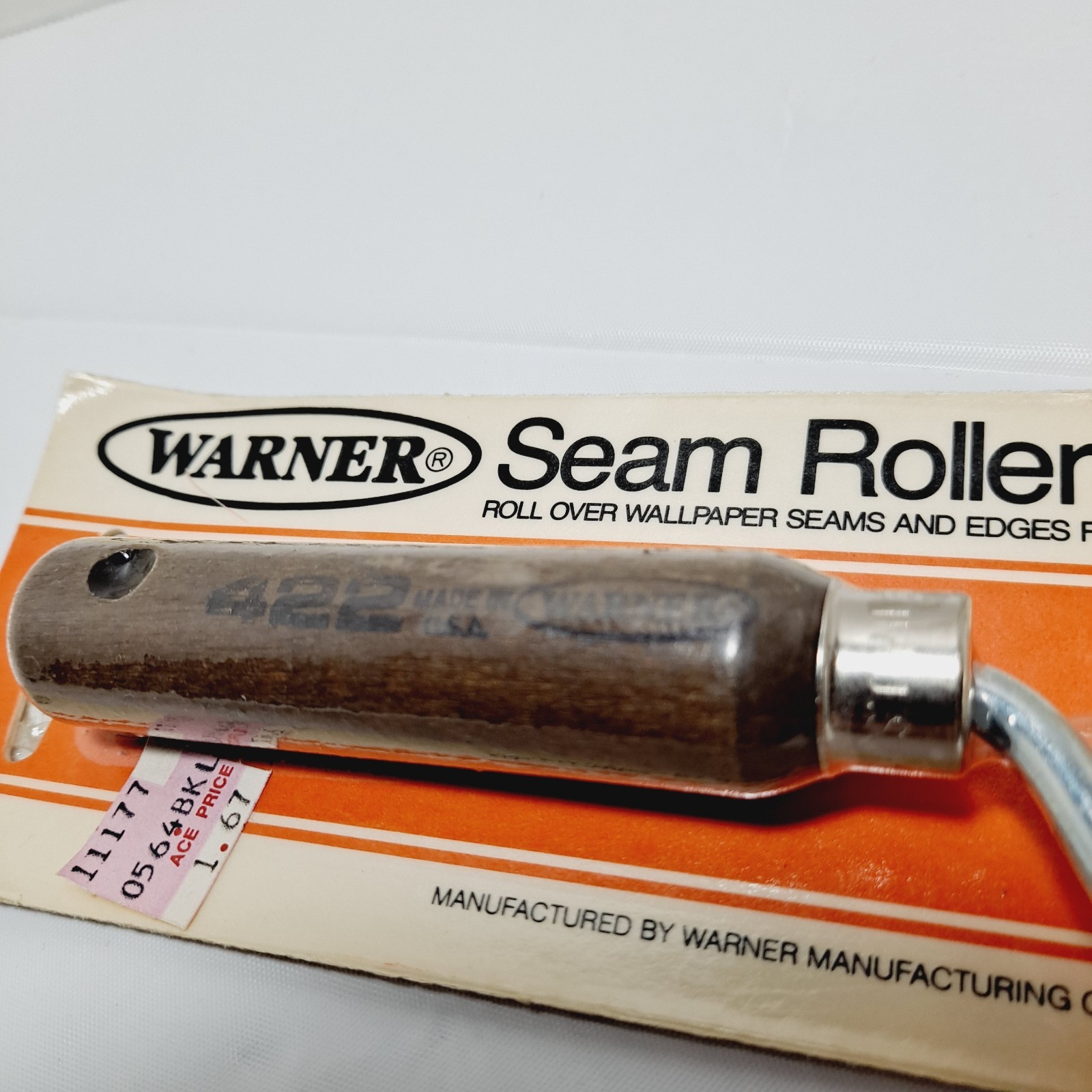 VINTAGE WARNER SEAM ROLLER NO. 422 WOOD HANDLE MADE IN USA NEW OLD STOCK