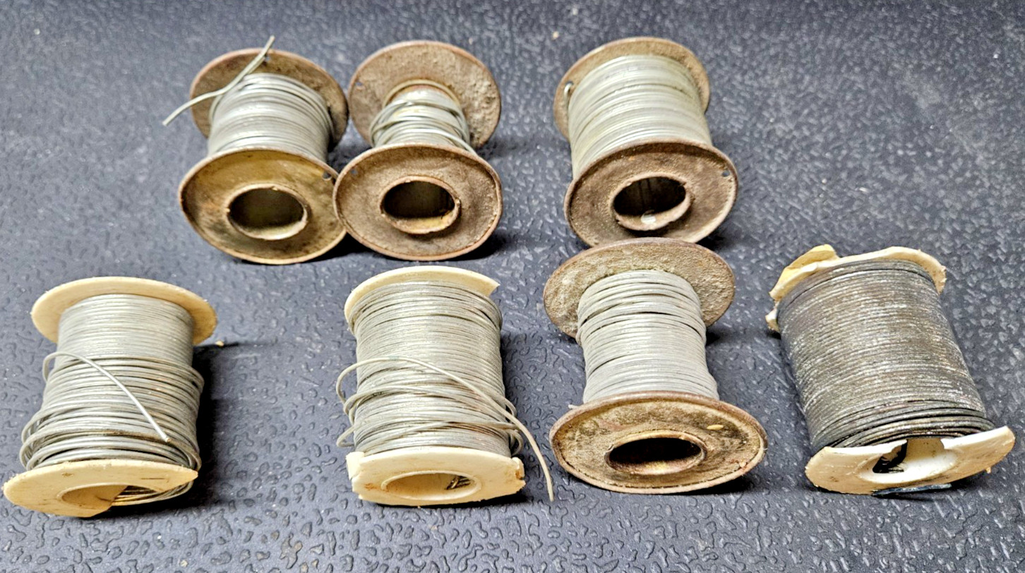 VINTAGE WESTERN ELECTRIC AT-6157 COPPER LASHING WIRE 7 ROLLS 4.6lbs Used