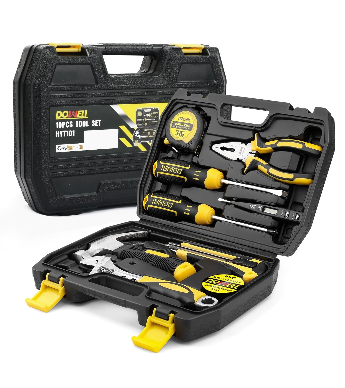 DOWELL 10 Piece Small Tool Kit,Mini Portable Tool Set,Home Repair Hand Tool K…