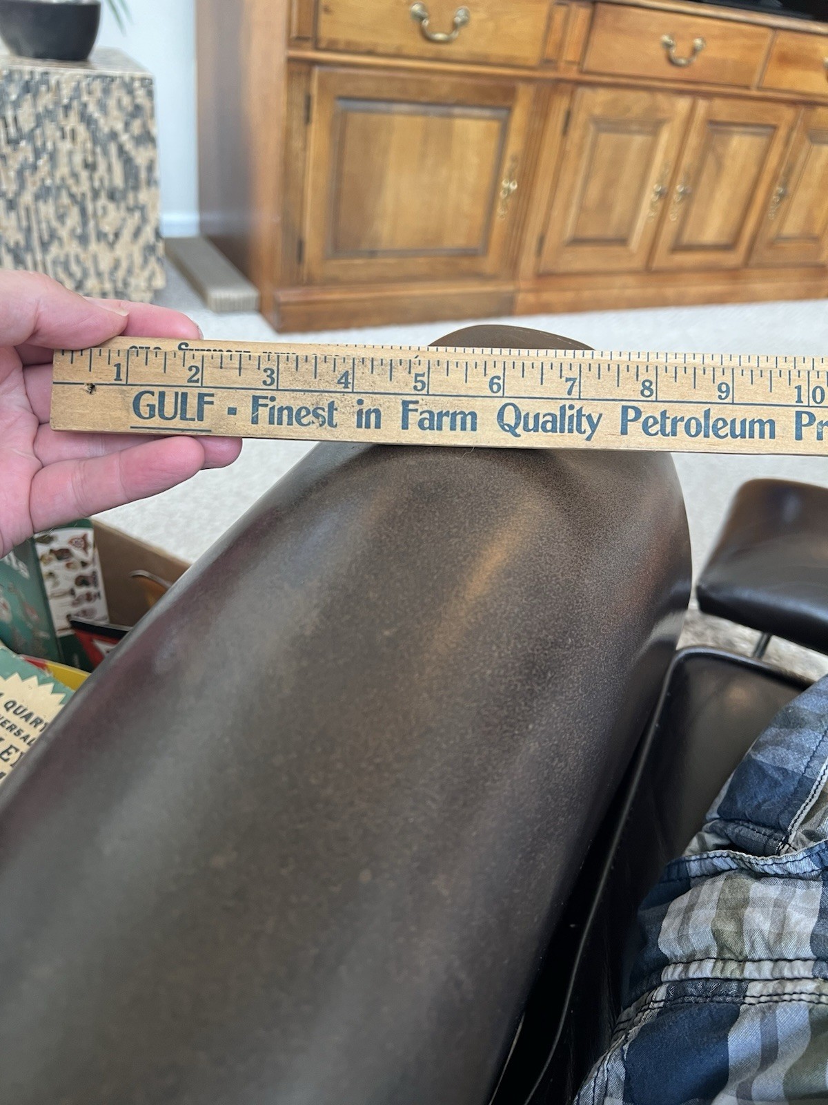 Gulf Farm Quality Petroleum Advertising Folding Wood Yardstick Ruler