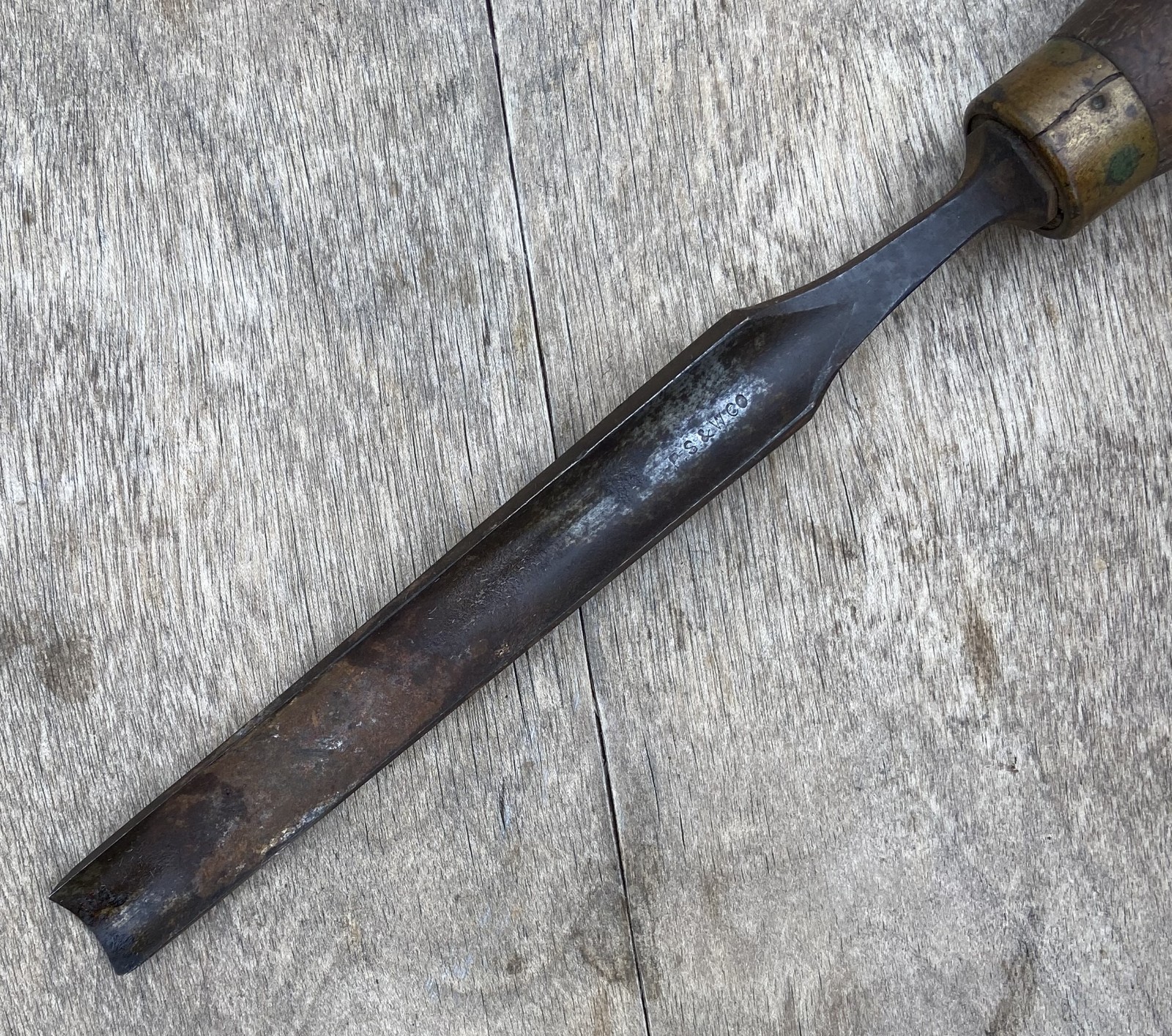 Old Antique P.S.&W. CO. Carpenter’s Wood Woodworking Carpentry Chisel Tool