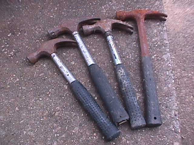 Olympia Tools CLAW PLUS UNKNOWN RUSTY HAMMERS BAD Rubber GRIPS YOU RESTORE