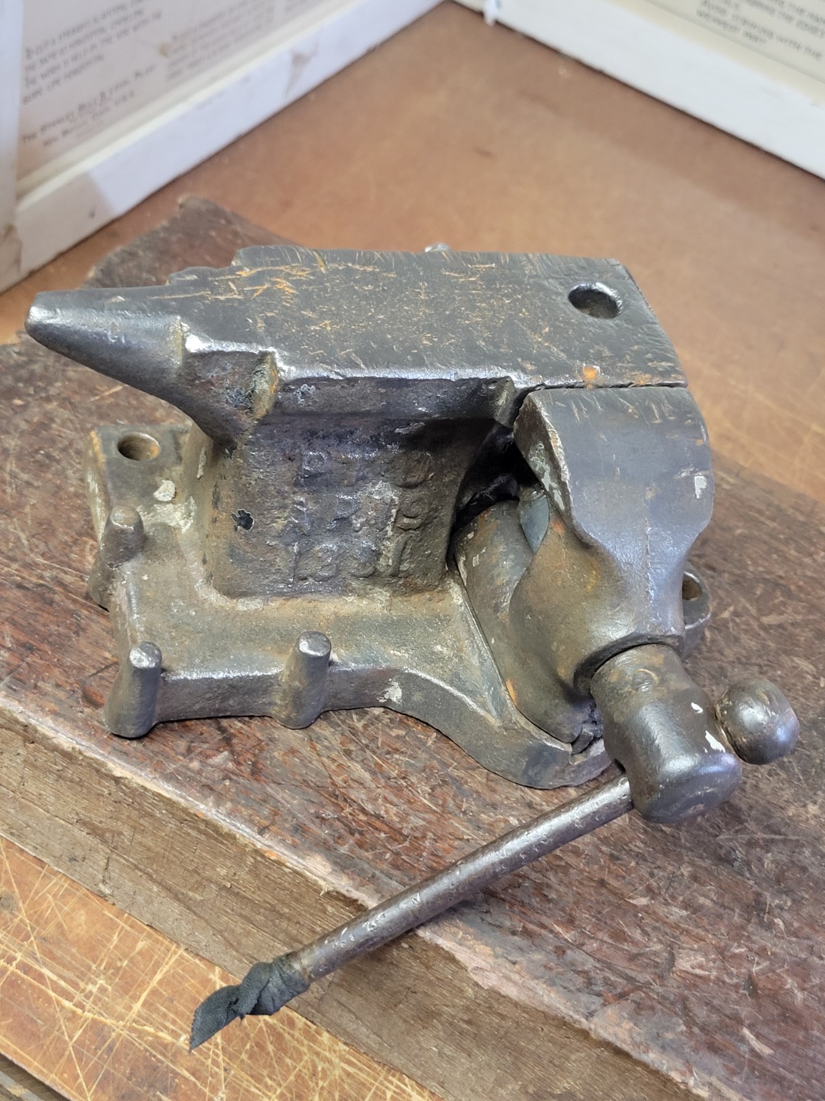 Rare Antique J Allen Anvil Vise,palmyra NY, Patent 1881
