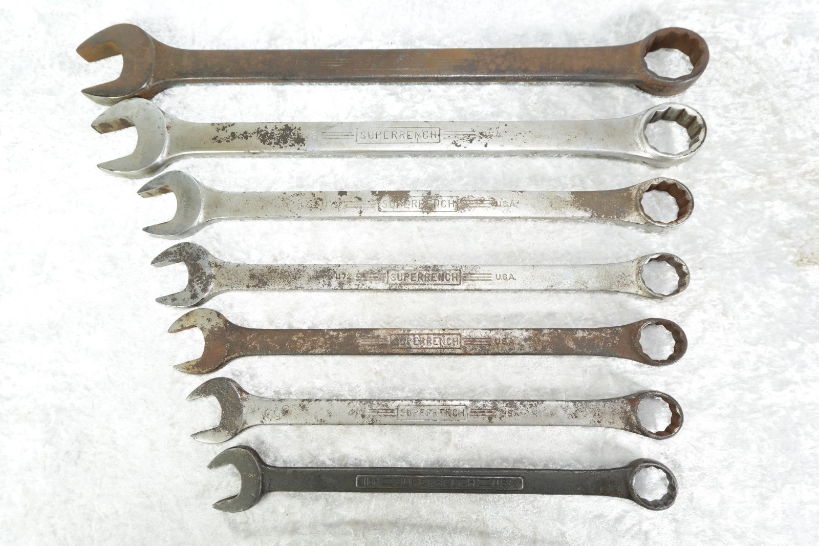 7 Vintage Williams Superrench 1100 Series 1 5/8″ – 15/16″ Combination Wrenches