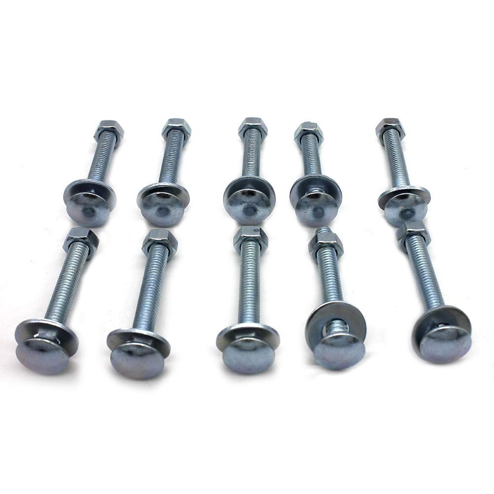 Zinc-Plated 1/4-20 x 5-1/2″ Carriage Bolts – 10 Count Set for Reliable Fastening