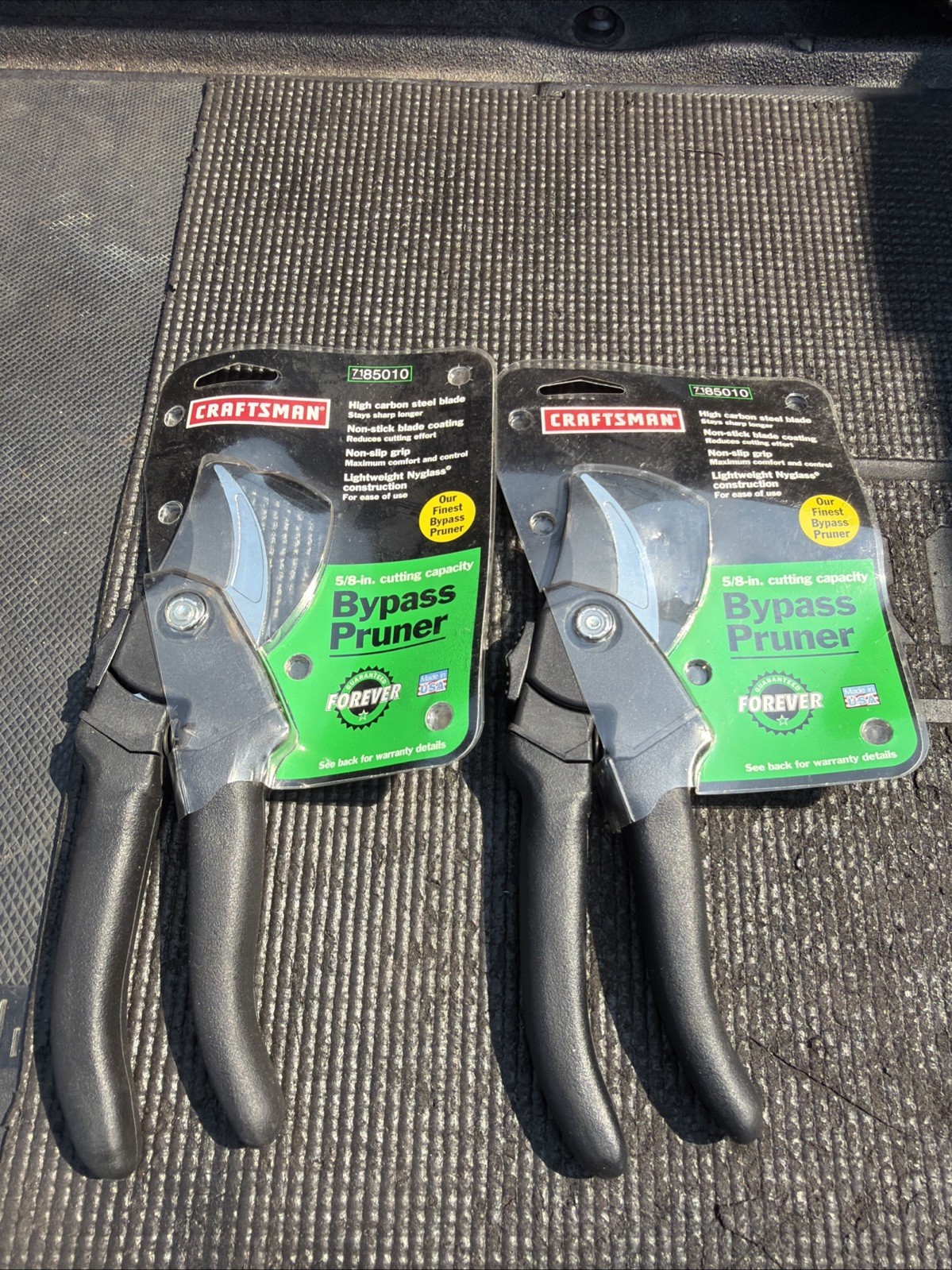 (2) Sears Craftsman USA Lawn Garden Bypass Pruners 85010 Carbon Blade 5/8” Capac