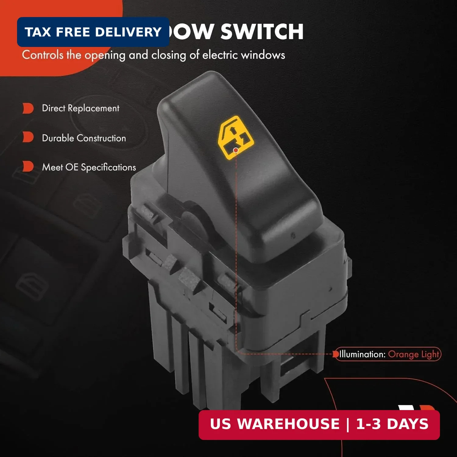 A-Premium Front Right Passenger Side Power Window Switch | Compatible with Chevr
