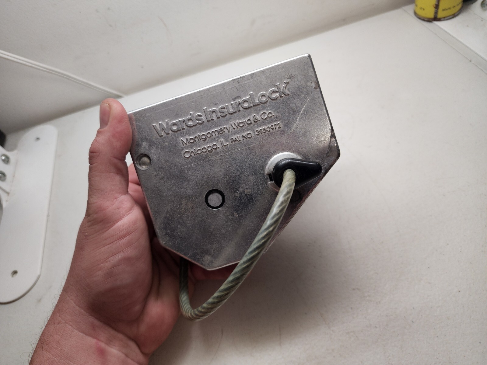 VINTAGE montgomery WARDS Bicycle? Cable Lock Pulley Lock Wind Up Lift USA
