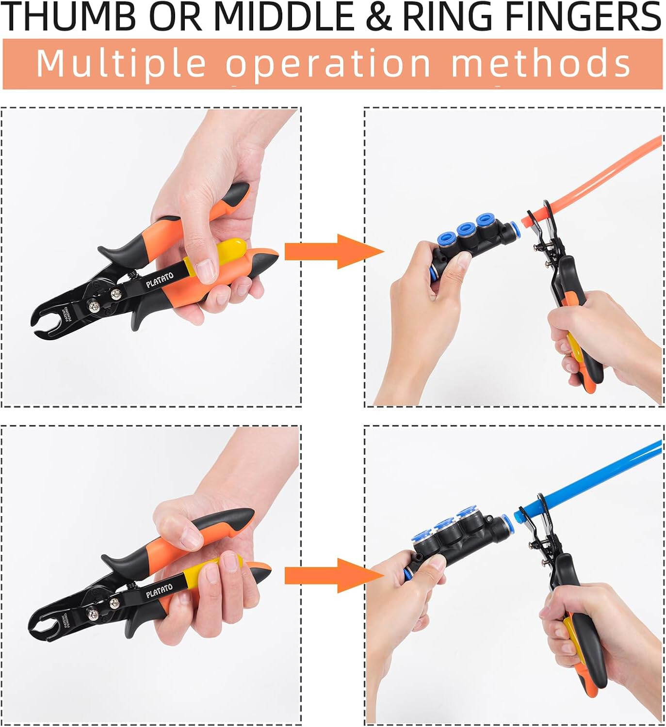 Push to Connect Fittings Disconnect Tool Air Line Removal Tool for 3/8”, 1/2” (1