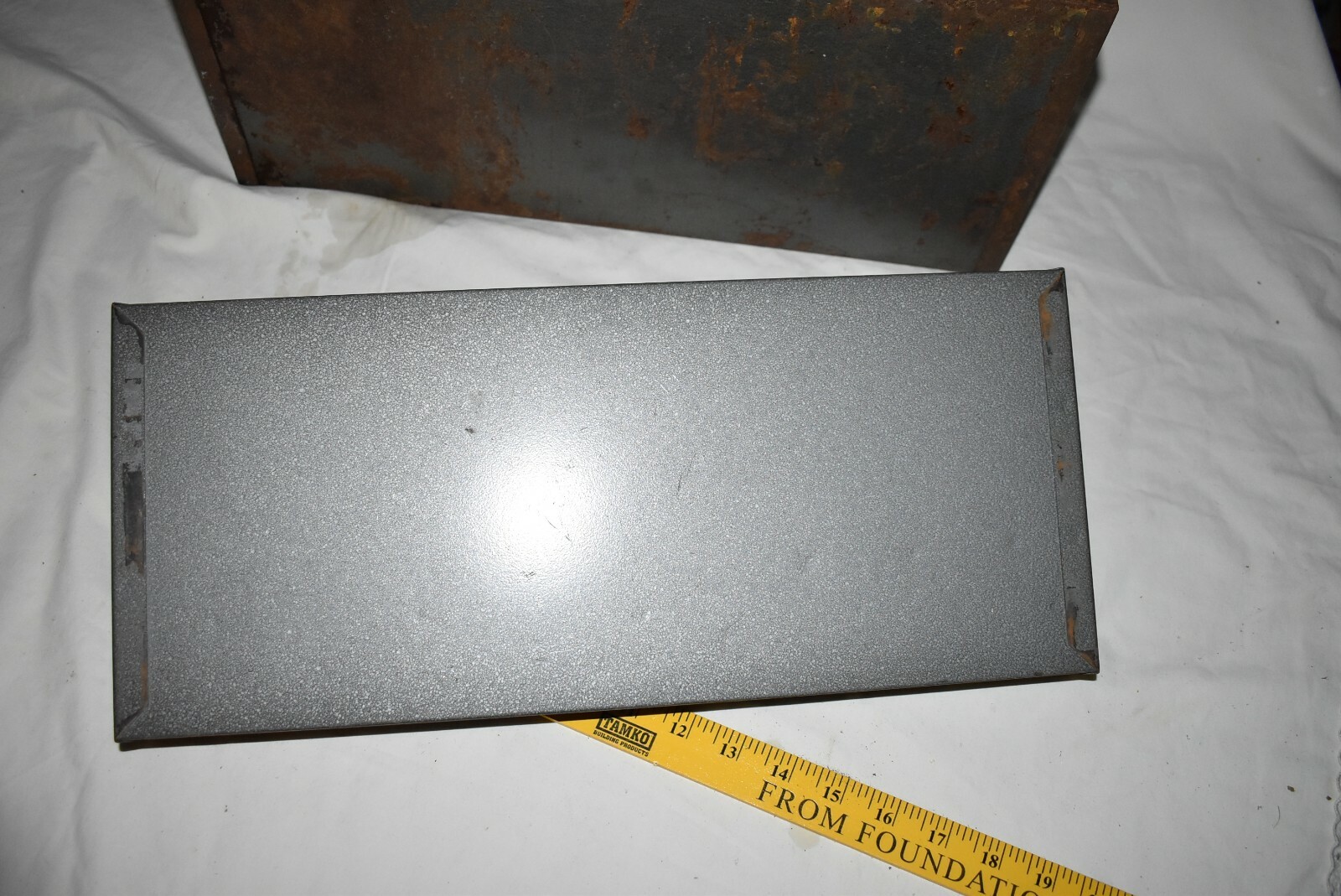 Vintage CRAFTSMAN 18″ x 8″ x 9″ Crown Logo GRAY TOOLBOX w TRAY Chest Tools USA